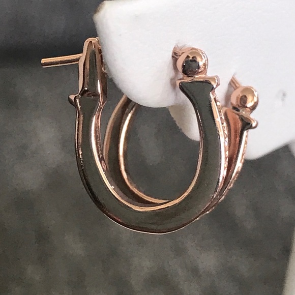 Coach Gold Pave Signature Huggie Earrings - Picture 3 of 12